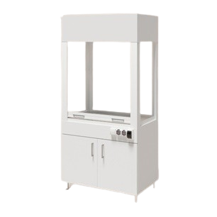 Шкаф вытяжной демонстрационный лабораторный с раковиной 1200х700х2200(h), столешница HPL 16 мм