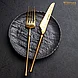 Нож столовый бл 1шт 18/10 3,5мм 22,5см Diva Gold (999503001/1) Wilmax, фото 9