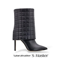 Черные ботильоны кожанные Flower