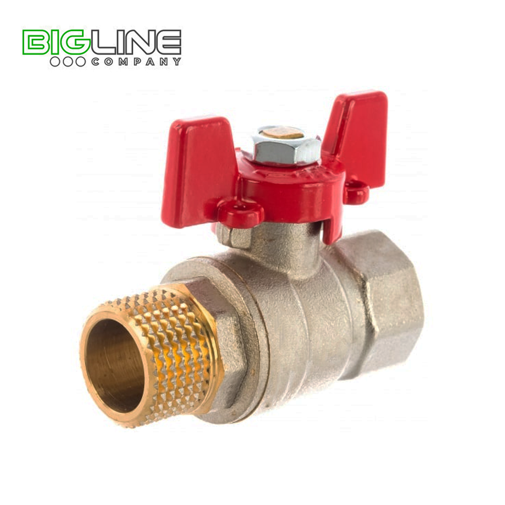 Кран шаровый латунный Frados FD(0006) 1/2в 1/2нр бабочка (144)