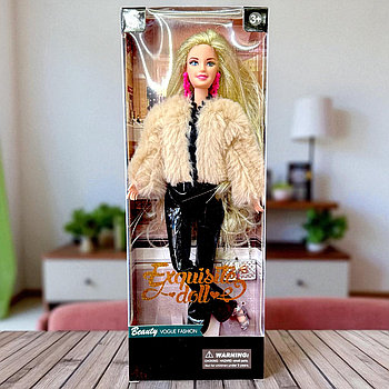 FQ116K6 Кукла с сумочкой, полушубка+брюки Exquisite doll (руки,ноги подвижны) 32х12см