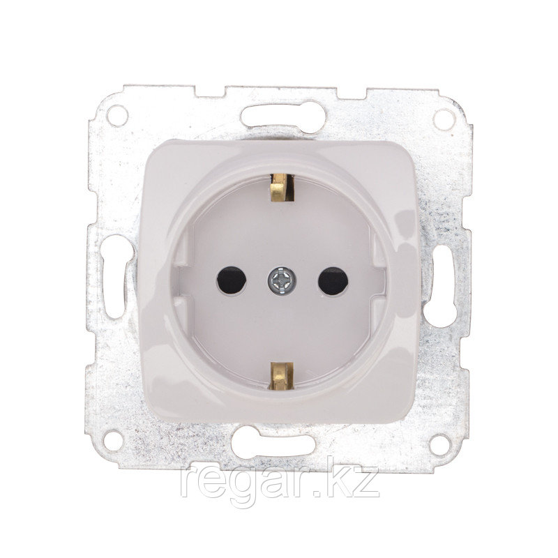DEA Розетка 1-ая керамика с/з с/у 16А мех. Бел KRANZ, фото 1