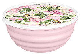 Миска "Latina" 3,2л. с крышкой "Розовый сад"(микс)
