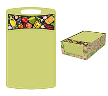 Доска разделочная "Bergamo" прямоугольная с декором 260*155*3,5мм(салатовый)