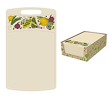 Доска разделочная "Bergamo" прямоугольная с декором 260*155*3,5мм (светло-бежевый)