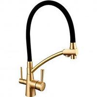 Смеситель GAPPO для кухни G4398-1 Бронза с гибким гусаком с выходом под фильтр