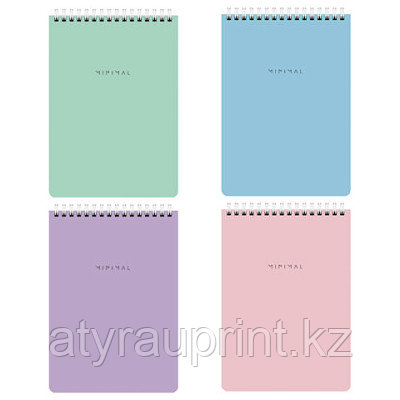 Блокнот А5 146х206 мм, 60 л., гребень, картон, жесткая подложка, клетка, BRAUBERG "Minimal Pastel",, фото 1
