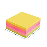 Самоклеящийся блок 76*76 мм, 400 л, 5 неоновых цветов, фото 2