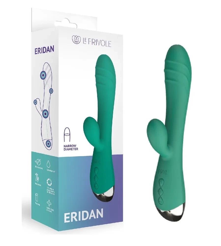 Вибратор кролик Eridan, цвет хвойный зеленый (SOLAR)