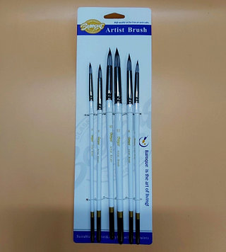 Кисти для акварели и художества, набор 6 шт