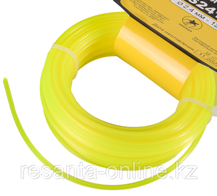 Леска Huter S2412 для триммера, 2.4 мм, звезда, фото 2