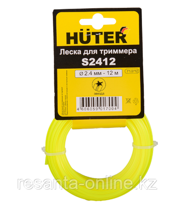 Леска Huter S2412 для триммера, 2.4 мм, звезда, фото 1