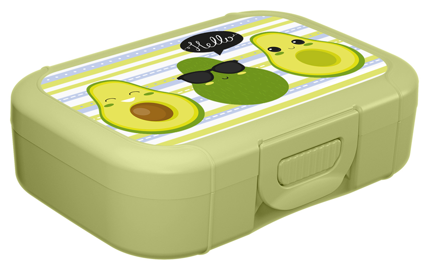 Ланч-бокс 0,85л. с декором  (салатовый)3