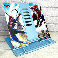 Подставка для книг металлическая 18х15 Человек паук голубая