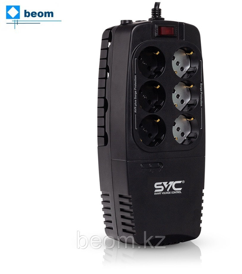 Стабилизатор напряжения SVC AVR-1200-U (600 Вт | 220 В | 5-7 мс | ~8% от 184 до 284 В | Schuko х 6 шт ), фото 1
