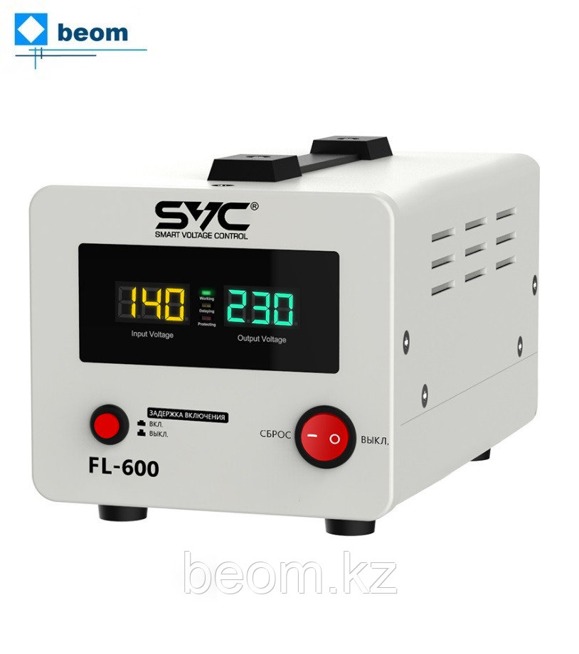 Стабилизатор релейный SVC FL-600 (500 Вт | 220 В | 5-7 мс | ~8% от 140 до 260 В | выход 2 шт Sсhuko | напольный), фото 1