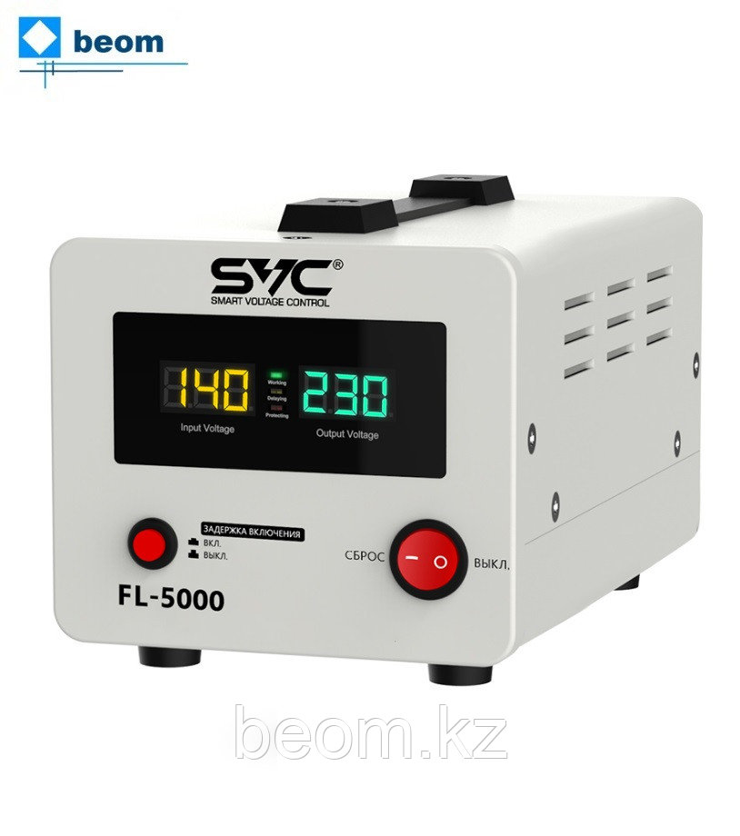 Стабилизатор релейный SVC FL-5000 (5000 Вт | 220 В | 5-7 мс | ~8% от 140 до 260 В | Клеммная колодка | напольный), фото 1