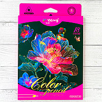 Набор трехгранных цветных карандашей 18 шт розовый