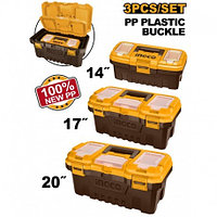 Набор пластиковых ящиков для инструментов 3 шт 14", 17", 20'' INGCO PBXK0301