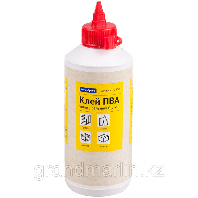 Клей ПВА OfficeSpace, универсальный, с дозатором, 0,5кг, фото 1