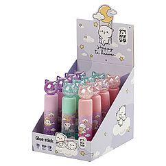 Клей-карандаш MESHU с топпером "Crystal Kitten", 8г, дисплей бокс, ПВП, ассорти