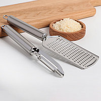 Кухонный набор овощечистка и терка из нержавеющей стали