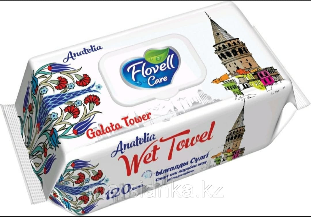 Салфетки влажные Flovell Anatolia Galata Tower, 120шт, фото 1