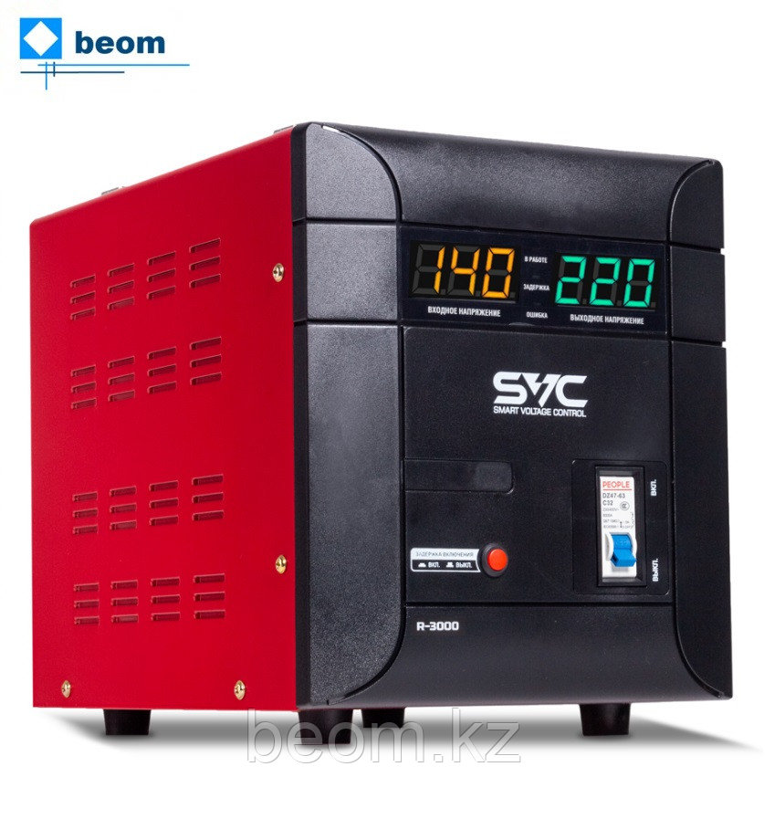 Стабилизатор релейный SVC R-3000 3000ВА (3000 Вт | 220 В | 5-7 мс | с ~8% от 140 до 260 В | Клеммная колодка | напольный), фото 1