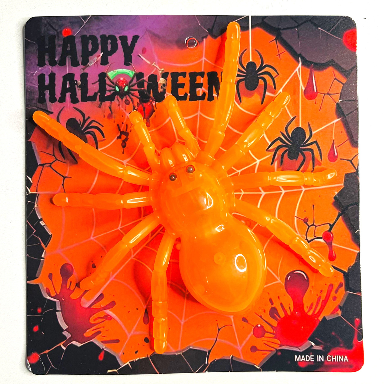 Декоративная свеча в виде паука на Хэллоуин 15см оранжевый