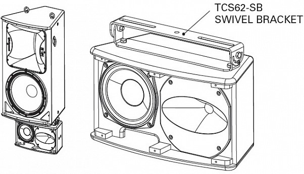 TORBOSOUND TCS62-SB Поворотный кронштейн для горизонтального крепления акустической системы TCS, фото 1