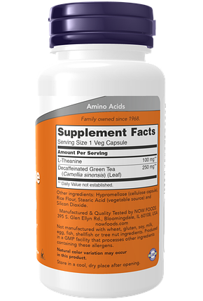 L-Theanine 100 mg, 90 veg.caps, NOW, фото 2