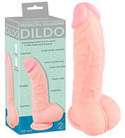Dildo Medical Silicone - загнутый фаллоимитатор (общая 20 см) (цвет телесный)