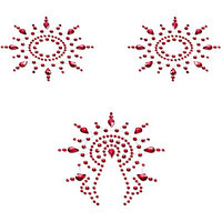 Набор многоразовых стикеров для украшения тела Gloria, 3 шт. (цвет крсный)