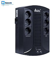 Источник бесперебойного питания SVC U-650-L (650ВА/390Вт | AVR:145-290В | Бат:12В/7 Ач х 1 шт | 6 вых.: Schuko CEE7, 3 от АКБ)