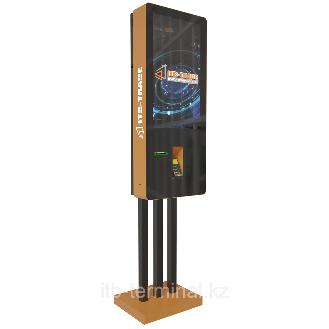 Электронный кассир 32" с фасадным стеклом на ножке, фото 1