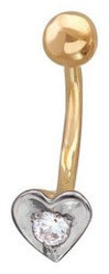 Банан Эстет для пупка вес 0.8 г золото, фианит