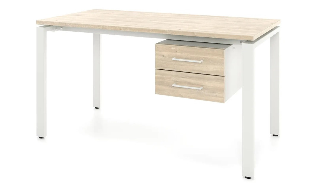 Стол офисный SM П-2 (R55), 1400х700х750 мм с тумбой, фото 1