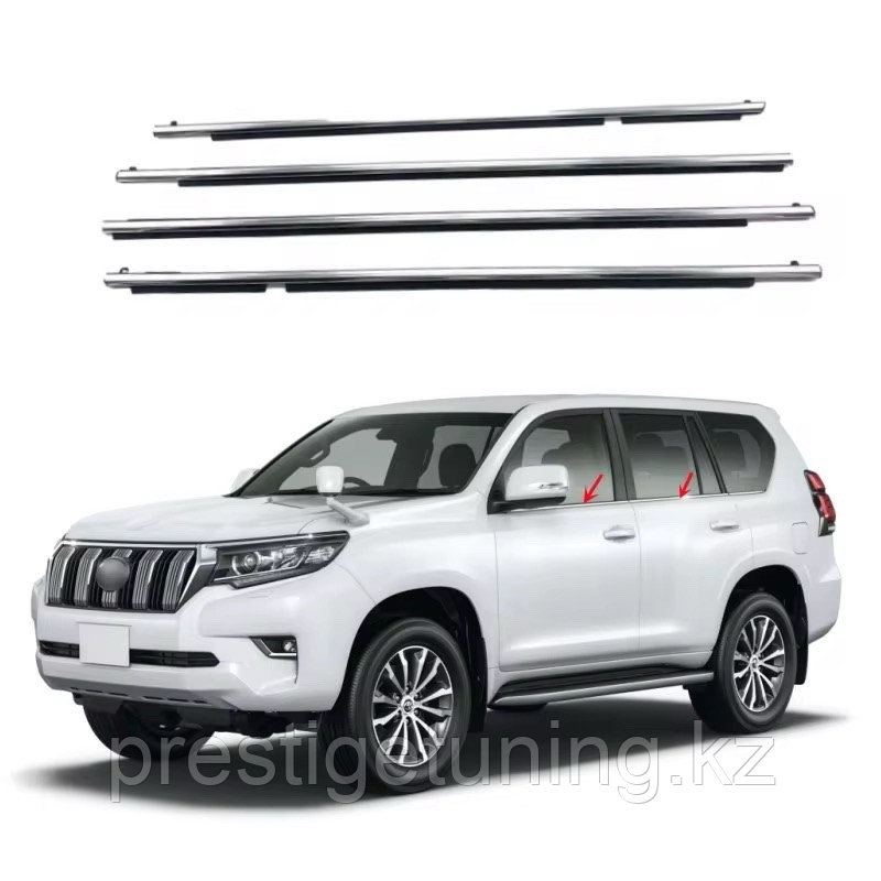 Молдинг стекла хромированный на Prado 150 2010-23 комплект (OEM)