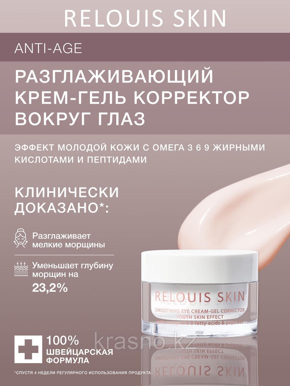 Крем гель корректор вокруг глаз эффект молодой кожи Relouis Skin 15гр