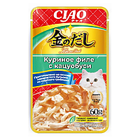 Влажный корм CIAO Kinnodashi для кошек Куриное филе с кацуобуси, паучи 60г