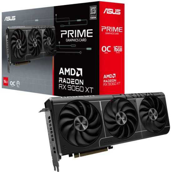 Видеокарта ASUS PRIME-RX9060XT-O16G  16GB GDDR6 OC Edition, фото 1