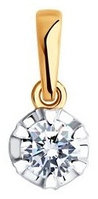 Подвеска SOKOLOV 036552 вес 0.37 г золото, фианит
