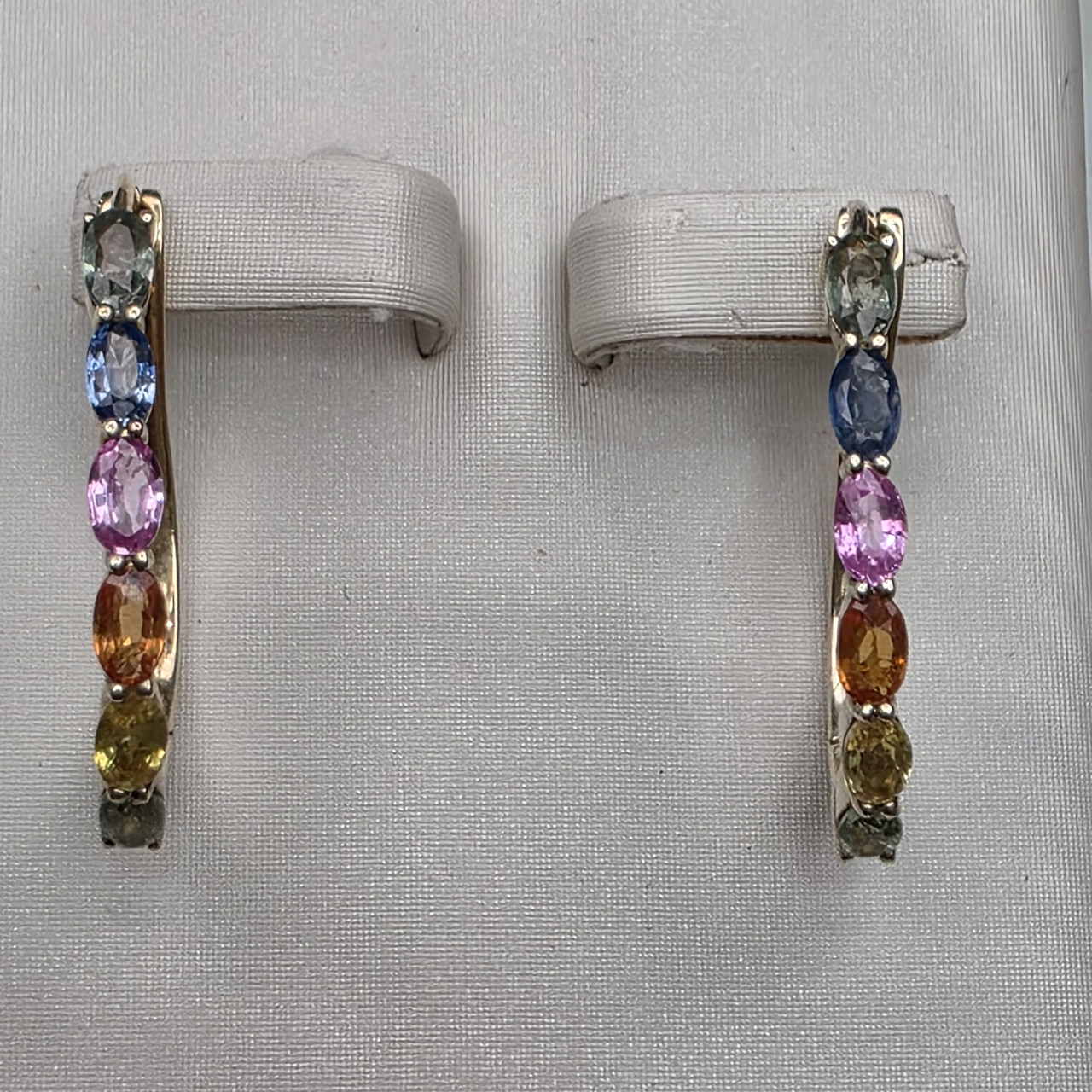 Серьги серебро вставка сапфир натуральный, 5,9гр, 925 проба, фото 1