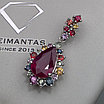 Кулон 4,63 гр, серебро 925 проба рубин, сапфир, гранат, цитрин, хризолит, фото 2