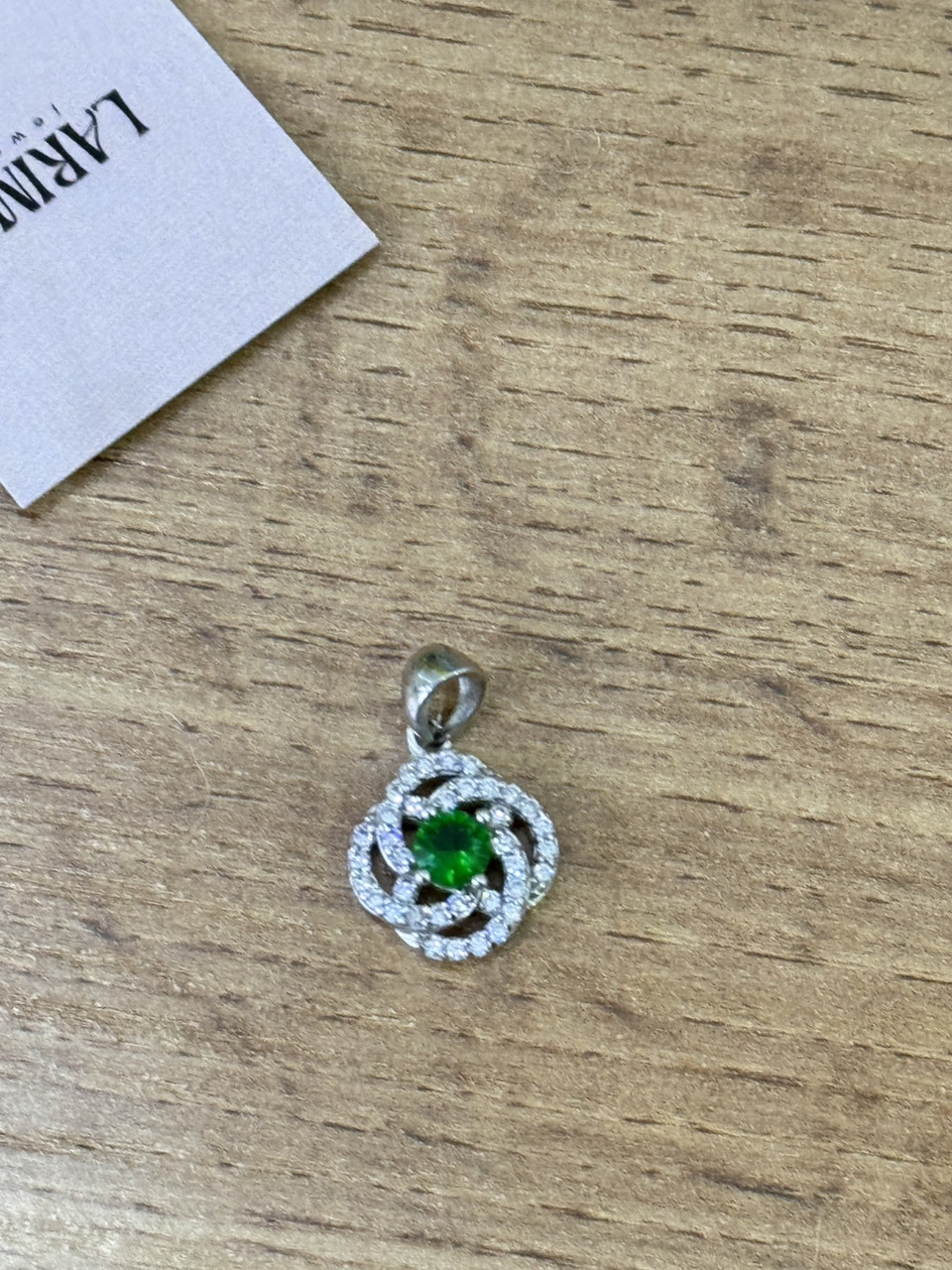 Подвеска с цирконий / Зеленый/ Италия ( пр. Абая 141 ), фото 1