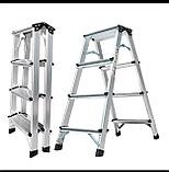 Двусторонняя алюминиевая стремянка  2 X7 ступени, фото 2