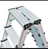 Двусторонняя алюминиевая стремянка  2 X7 ступени, фото 4