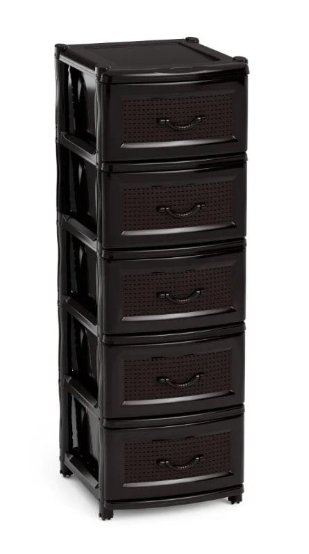 Уценка 22-0265 Комод пластиковый Альтернатива Эконом М6498, 5 ящиков, коричневый, фото 1