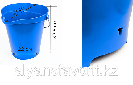 Ведро пищевое гигиеничное с мерной шкалой, 12 литров. РФ, фото 2