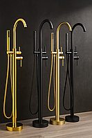 Смеситель напольный круглый хром